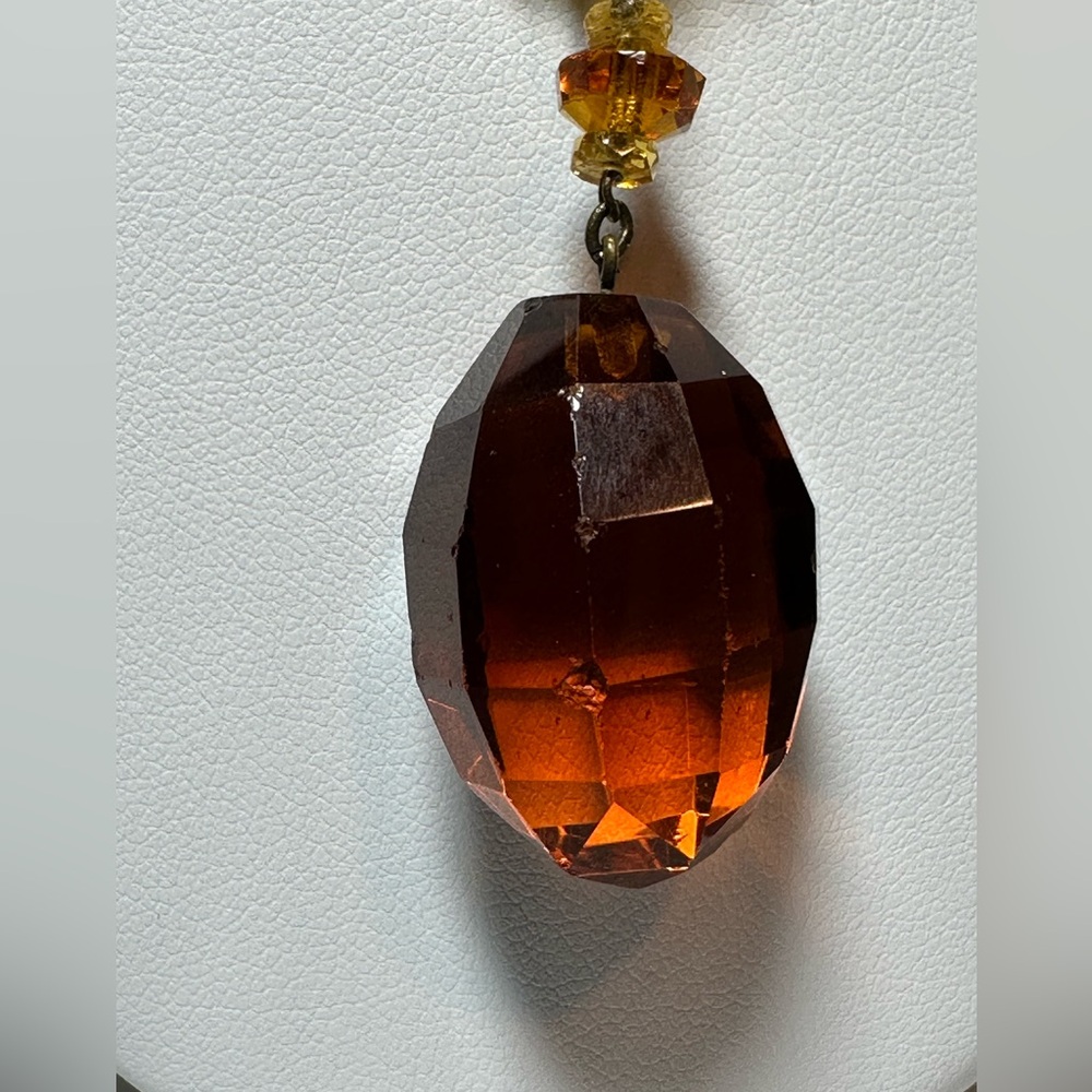 Vintage Amber-Colored Necklace - Picture 3 of 5